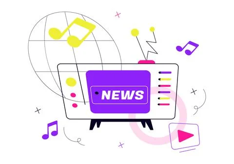World Television Day Vector Illustration Featuring Retro TV, News Broadcast.. Stock Illustration