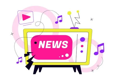 World Television Day Vector Illustration Featuring Retro TV, News Broadcast.. Stock Illustration
