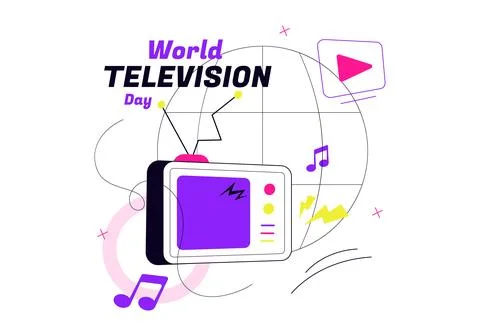 World Television Day Vector Illustration Featuring Retro TV, News Broadcast.. Stock Illustration