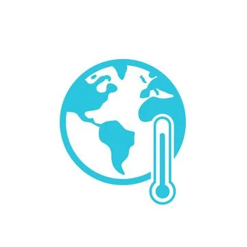 World temperature. Global warming icon. Isolated on white background. From .. Stock Illustration
