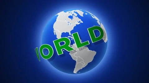 World Text Animation Stock Footage 66113074