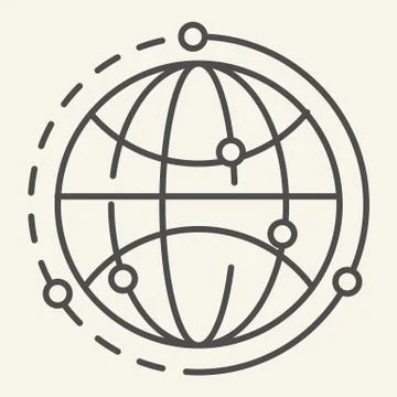 World thin line icon. Earth vector illustration isolated on white. Globe outline Stock Illustration