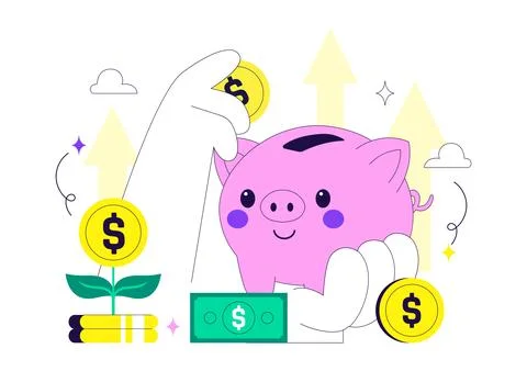 World Thrift Day Vector Illustration Featuring Smart Saving, Piggy Bank, Fi.. Stock Illustration