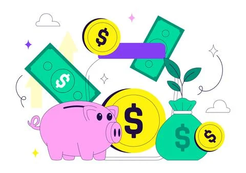 World Thrift Day Vector Illustration Featuring Smart Saving, Piggy Bank, Fi.. Stock Illustration