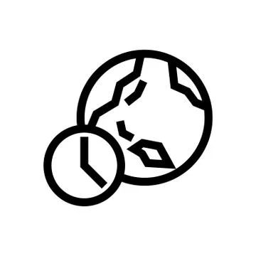 World Time &amp; Date Icon  Stock Illustration