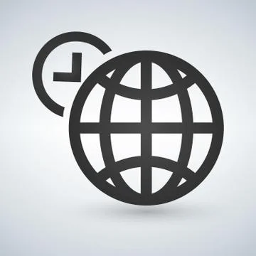 World time icon vector illustration isolated on white. Stock Illustration