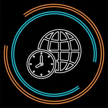 World time illustration, global time map zone Stock Illustration