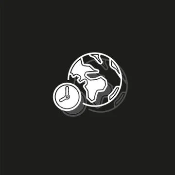 World time illustration, global time map zone symbol Stock Illustration