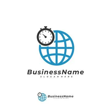 World Time logo vector template, Creative World logo design concepts Illustrazione stock