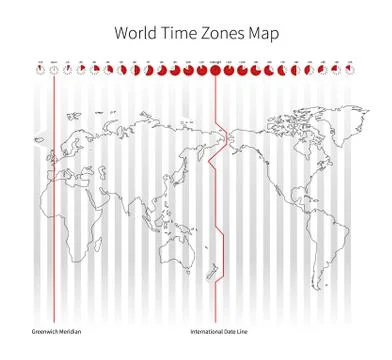 World Time Zones Map Stock Illustration