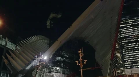 World Trade Center Path Station Under Construction Video stock 44969313
