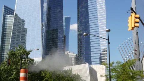 World Trade Center skyscraper tower building New York City Manhattan Downtown Stock Footage 320857652