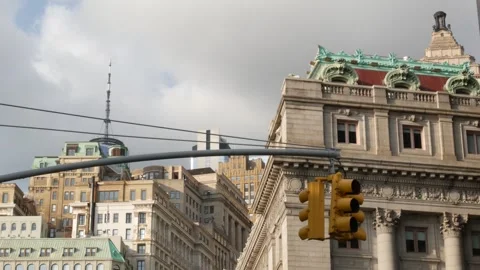 World Trade Center skyscraper tower building. New York City Manhattan Downtown Vídeo Stock 324700559