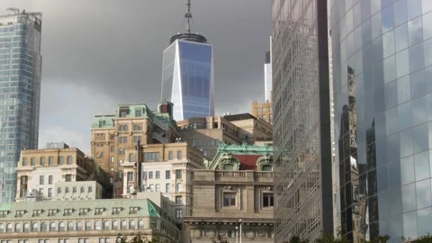World Trade Center skyscraper tower building. New York City Manhattan Downtown 库存影片 329506377
