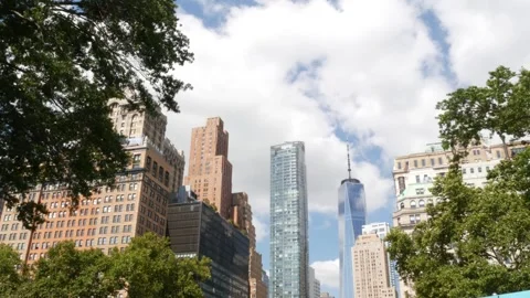 World Trade Center skyscraper tower building New York City Manhattan Downtown 库存影片 332189564
