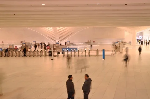 World Trade Center Subway Path Manhattan New York Time Lapse Stock Footage 89475852