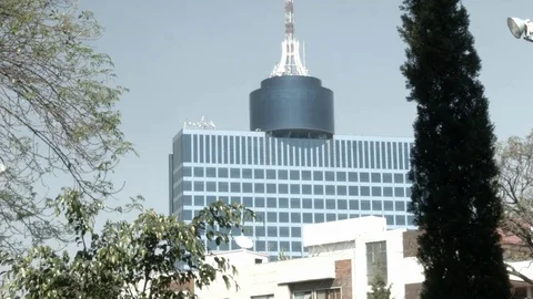 World Trade Centre Mexico City Between Trees at Noon Stock Footage
