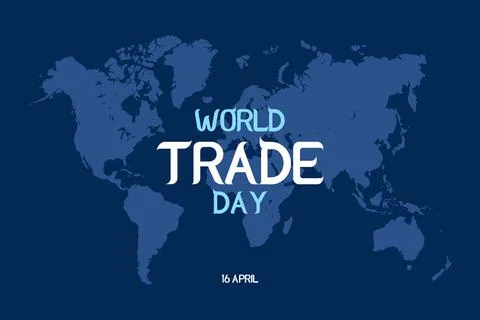 World Trade day typography vector background design on global map Stock Illustration