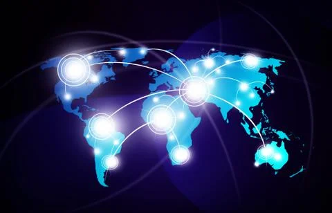 World trade map background conection internet communication Stock Illustration
