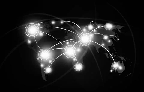 World trade map background conection internet communication Stock Illustration