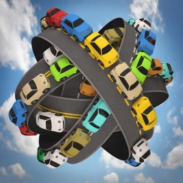 World Traffic Jam Stock Illustration