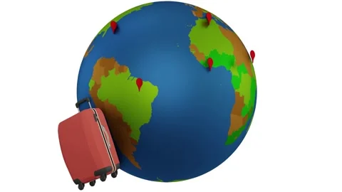 World travel 3d concept animation Stock Footage 303636650