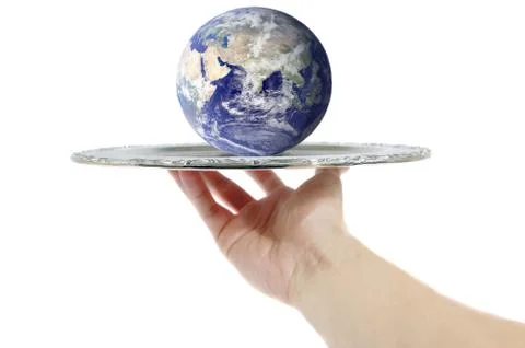 The world on a tray Stock Illustration