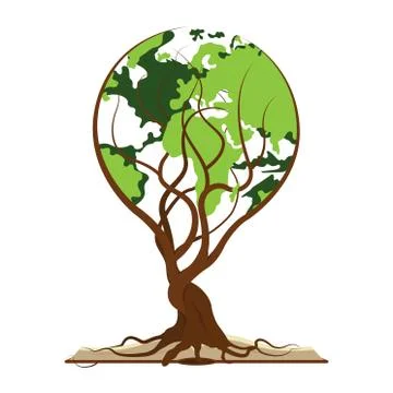 World tree and opened book  vector illustration Stock Illustration