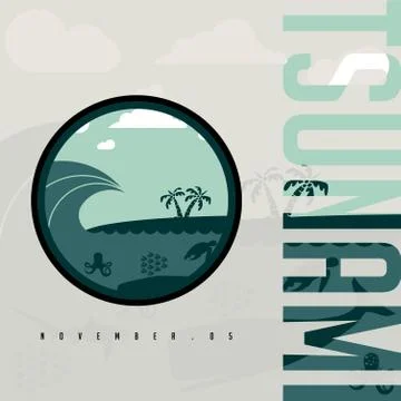 World Tsunami Day Stock Illustration
