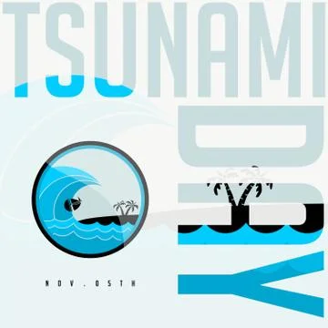 World Tsunami Day Stock Illustration