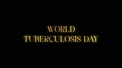 World tuberculosis day with golden texture in black background. Seamless lo.. Stock Footage 234885993