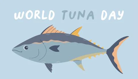 World tuna day modern vector. Good for logo, symbol, sign, t shirt, sticker Stock Illustration