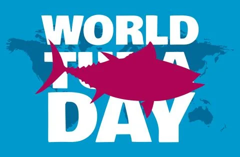 World tuna day vector background shilhouette Illustrazione stock