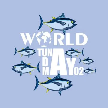 World Tuna Day vector stylized clipart Illustration Stock Illustration