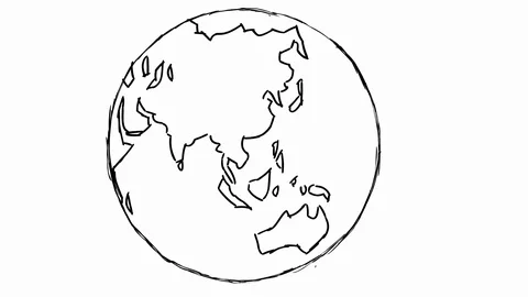 World that turns hand drawn Video stock 101429985