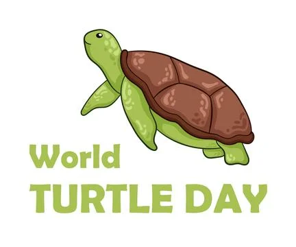World turtle day 23 May in simple cartoon, flat style. Design banner for social Illustrazione stock