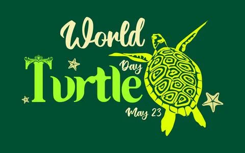 World Turtle Day on May 23. Turtle silhouette vector illustration for poste.. Stock Illustration