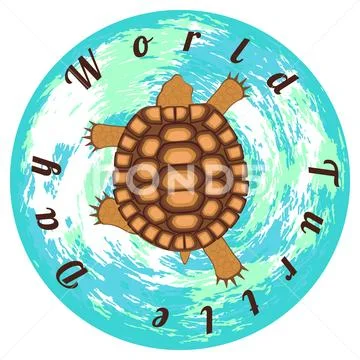 World Turtle Day. Reptile turtle. Background of the Earth Stock Illustration