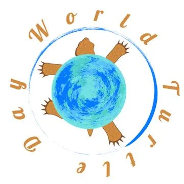 World Turtle Day. Reptile turtle. The tortoise shell is the planet Earth Illustrazione stock
