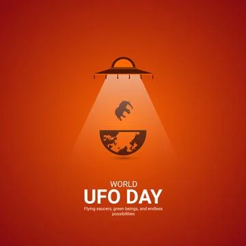 World UFO Day creative ads. World UFO Day. July 2. vector 3d illustration Stock Illustration
