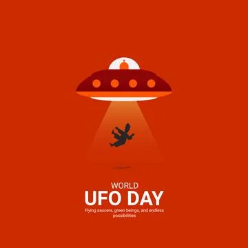 World UFO Day creative ads. World UFO Day. July 2. vector 3d illustration Stock Illustration