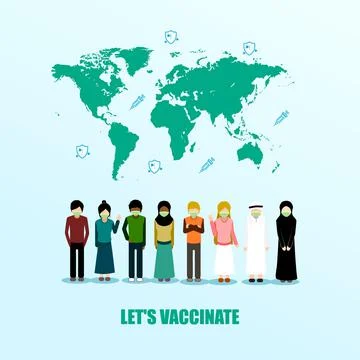 World of vaccinate flat illustration vector Stock Illustration