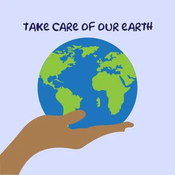 World vector for earth care campaign Stock Illustration