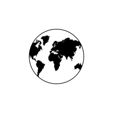 World vector line black icon Stock Illustration