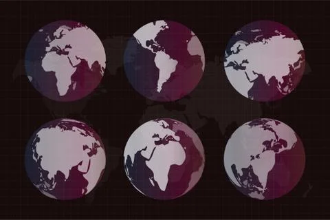 World vector map globe Earth texture Illustrazione stock