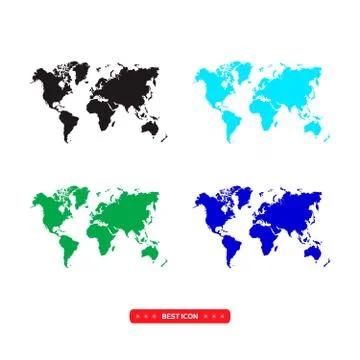 World vector map. Stock Illustration
