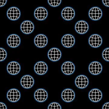 World vector Round Earth Globe seamless pattern in thin line style Illustrazione stock