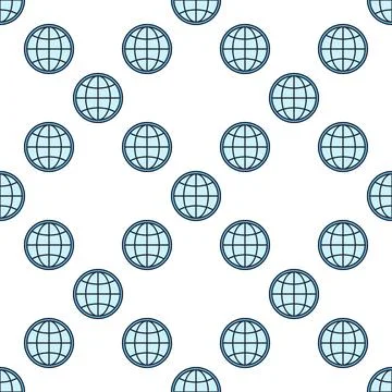 World vector Round Earth Globe blue modern seamless pattern Stock Illustration