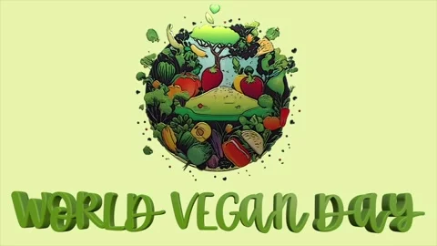 World vegan day background Stock Footage 330059541