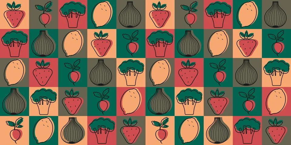World vegan day pattern. Geometric vegetarian vector, abstract ornament vin.. Stock Illustration